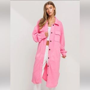 NEW Pink Longline Shacket